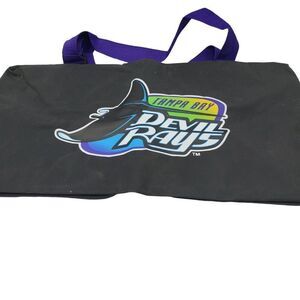 Vintage 90s MLB Tampa Bay Devil Rays Tote Gym Duffel Bag Black Purple